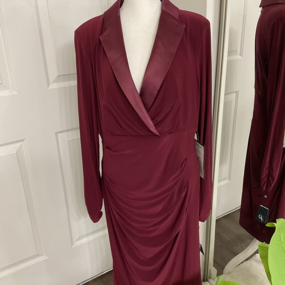 ADRIANA PAPELLE. Elegant Burgundy Women's   DRESSES SIZE 14 - Picture 3 of 9